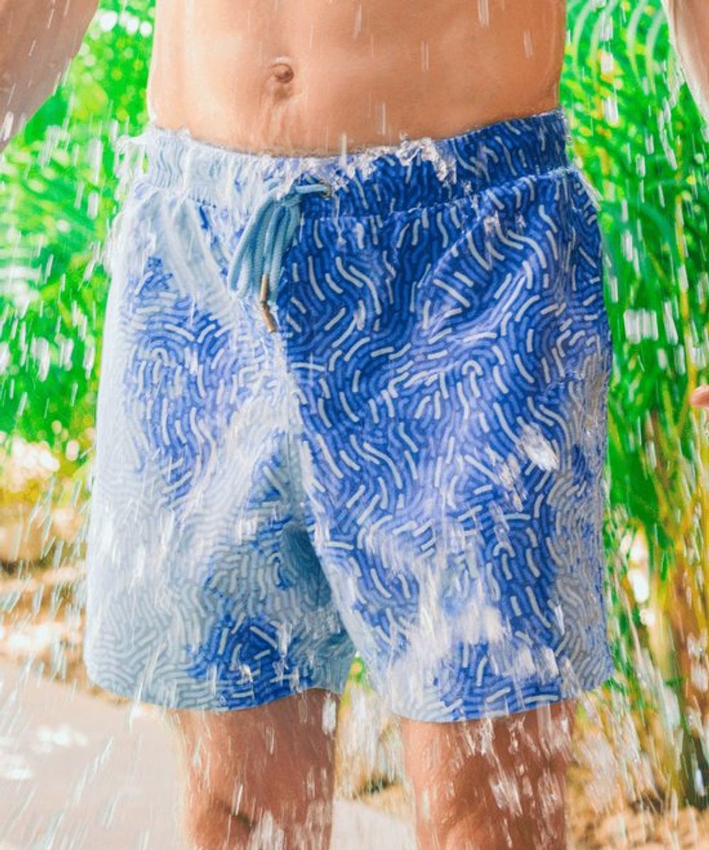 Short de bain Sea'sons Empreinte Digitale Bleu