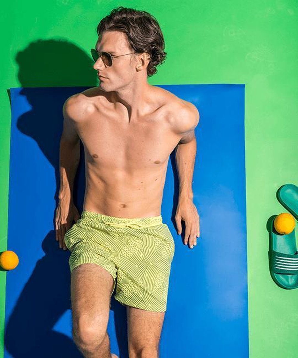 Sea'sons Liquid Lines Swimshort Green-Yellow