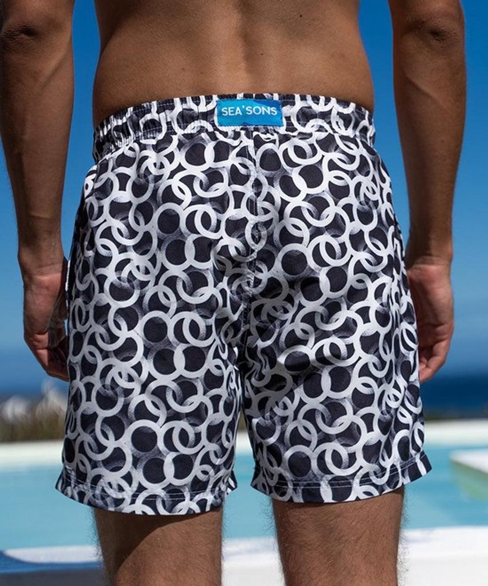 Sea'sons Pattern Swimshort Dark Grey