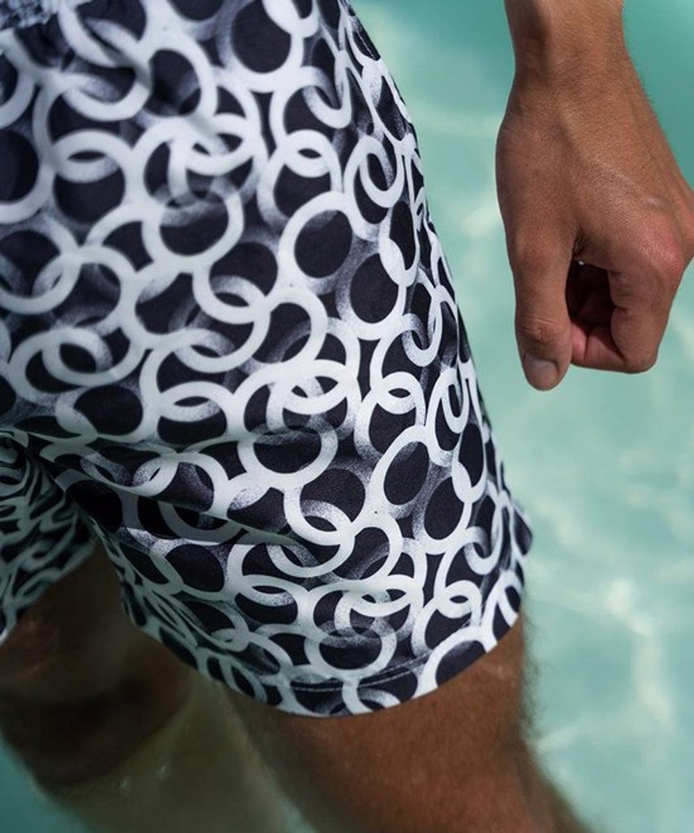 Sea'sons Pattern Swimshort Dark Grey