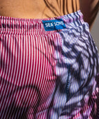 Short de bain Sea'sons Rayé Cerise Bleu