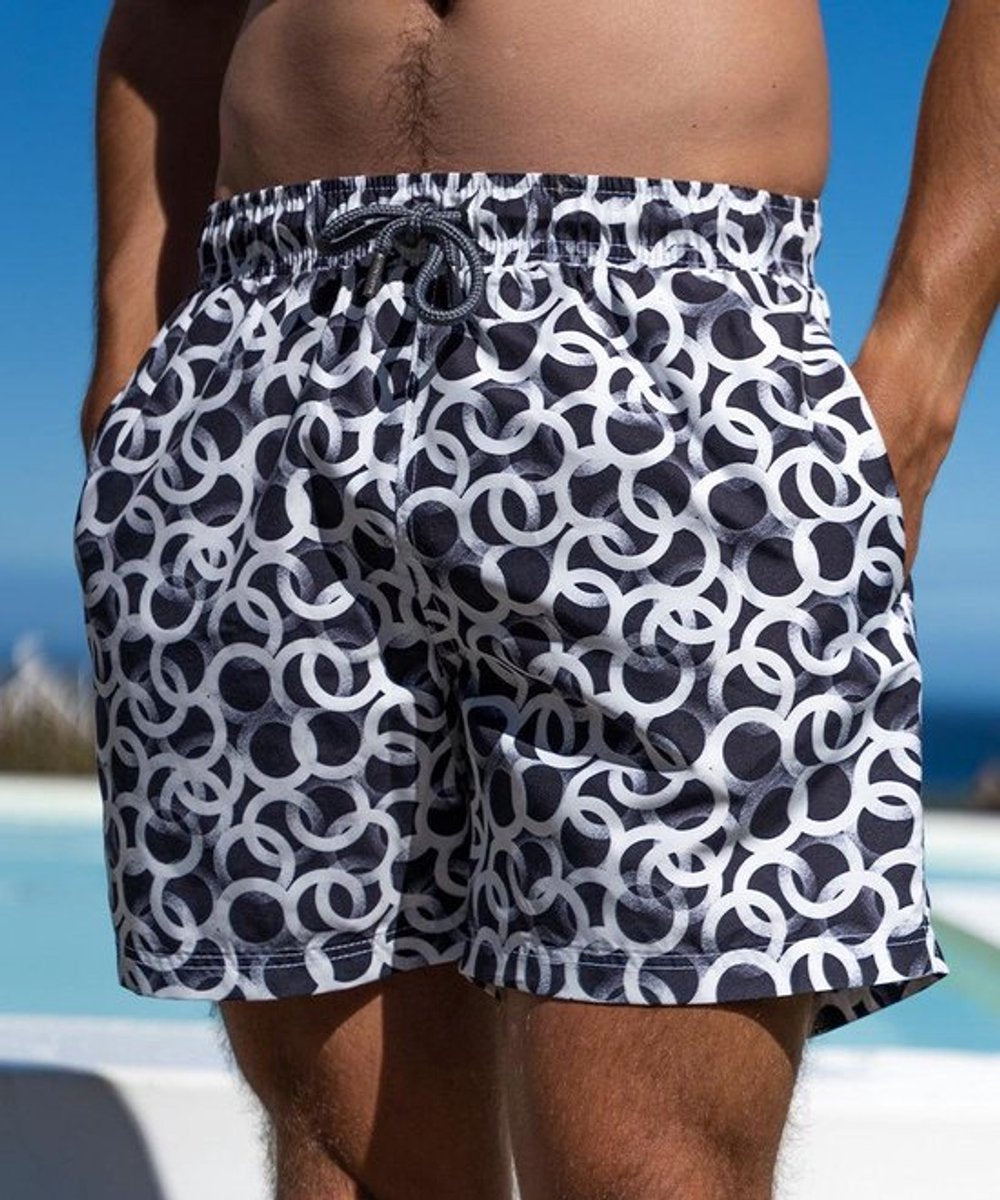 Sea'sons Pattern Swimshort Dark Grey