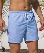 Short de bain Sea'sons Rayé Cerise Bleu