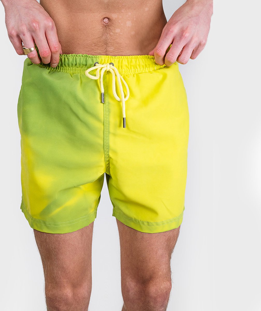 Short de bain Sea'sons Principal Vert Jaune