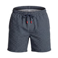 Short de bain Paros Seersucker - Bleu gris/Marine