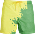 Short de bain Sea'sons Principal Vert Jaune