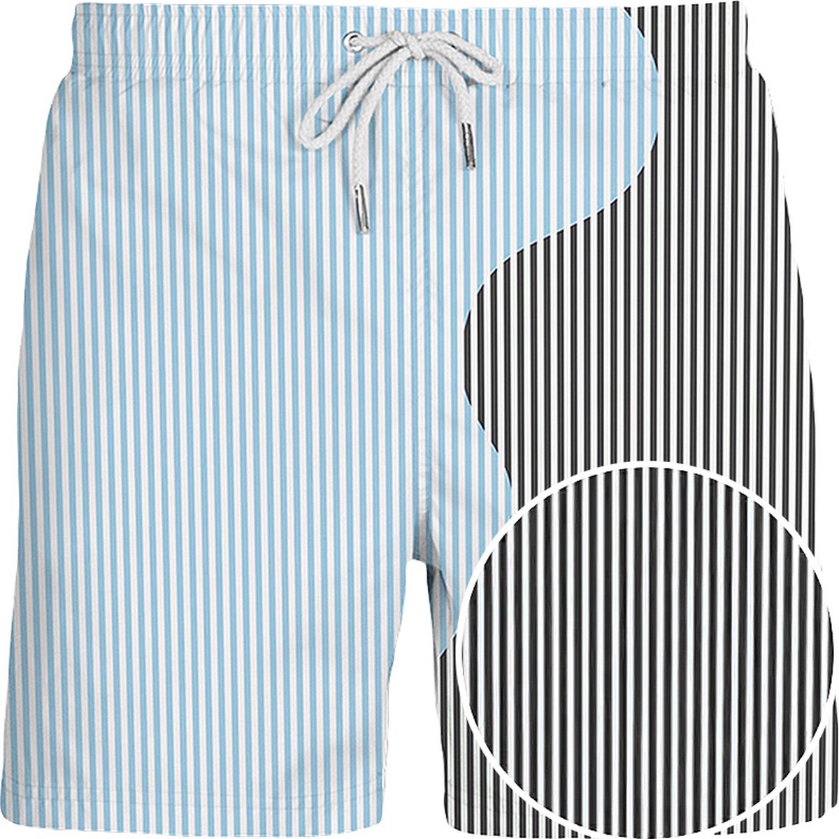 Sea'sons Striped Swimshort Dark Grey Blue