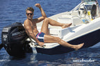 Wavebreaker Swim Boxer Premium Night Blue with Stripes