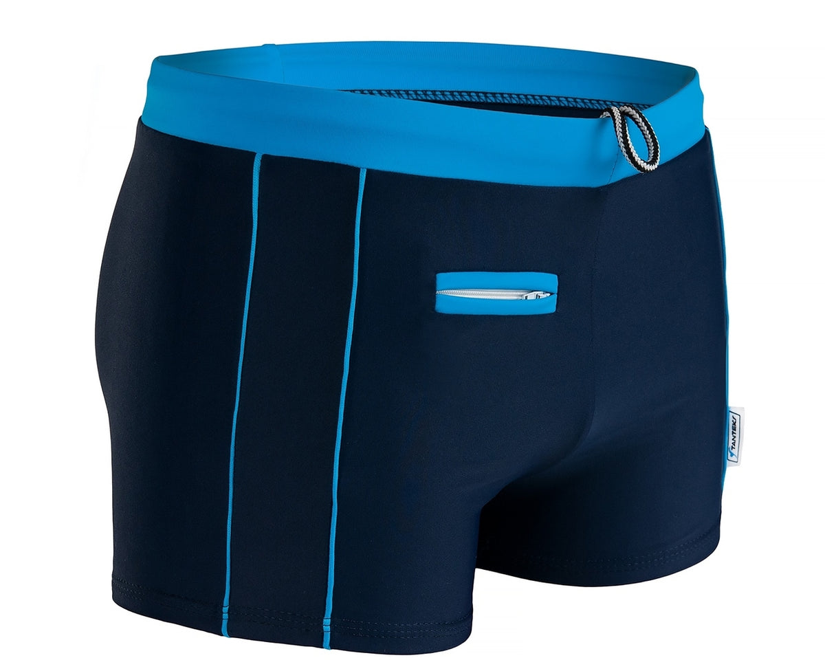 Boxer de bain Monaco Bleu avec poche et fermeture éclair