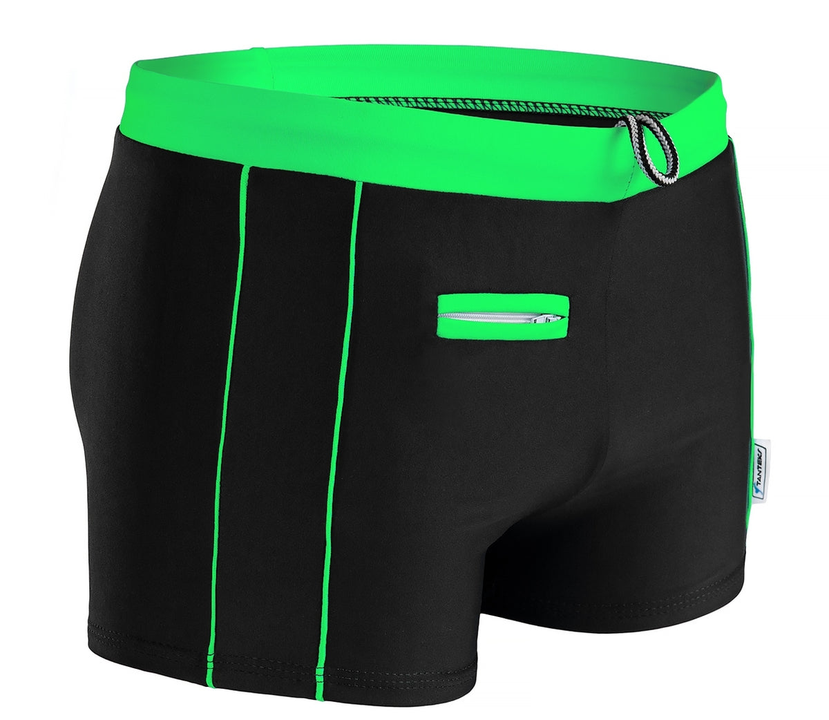 Boxer de bain Monaco Lime avec poche et fermeture éclair