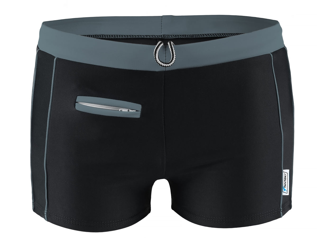 Swim Boxer Monaco Grey with pocket and zipper