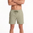 Swimshort Paros Seersucker - Cream/Olive Green
