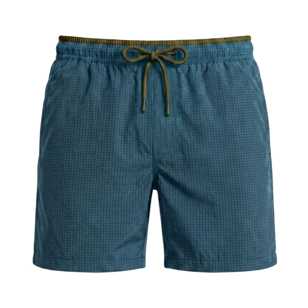 Seersucker Swim Shorts Lavos - Petrol Blue / Olive Green
