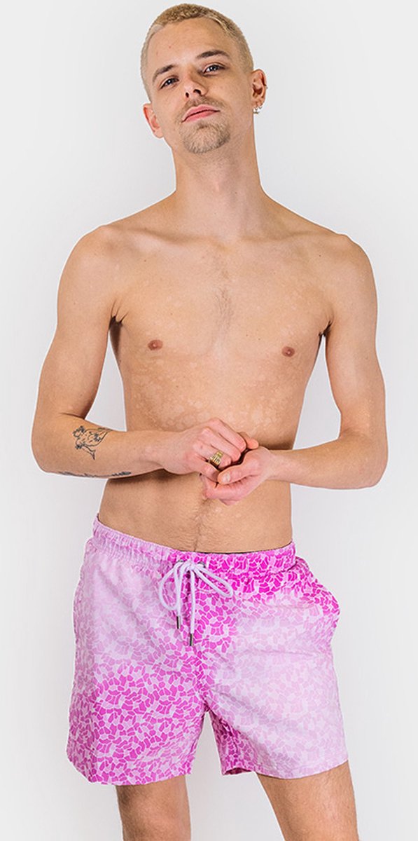 Short de bain Sea'sons Mosaïque Rose