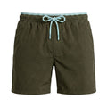 Short de bain Seersucker Lavos - Vert militaire / Bleu clair