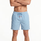 Short de bain Paros Seersucker - Bleu clair/Bleu