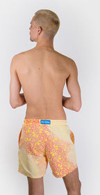 Short de bain Sea'sons Mosaïque Jaune Rouge