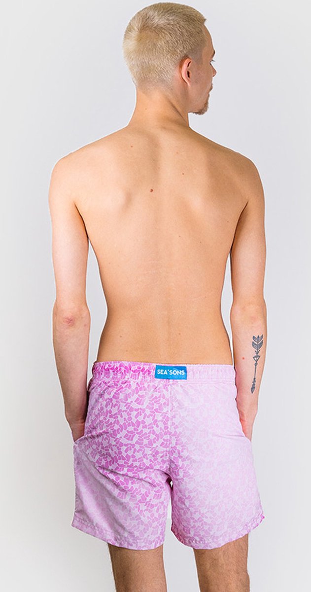 Short de bain Sea'sons Mosaïque Rose