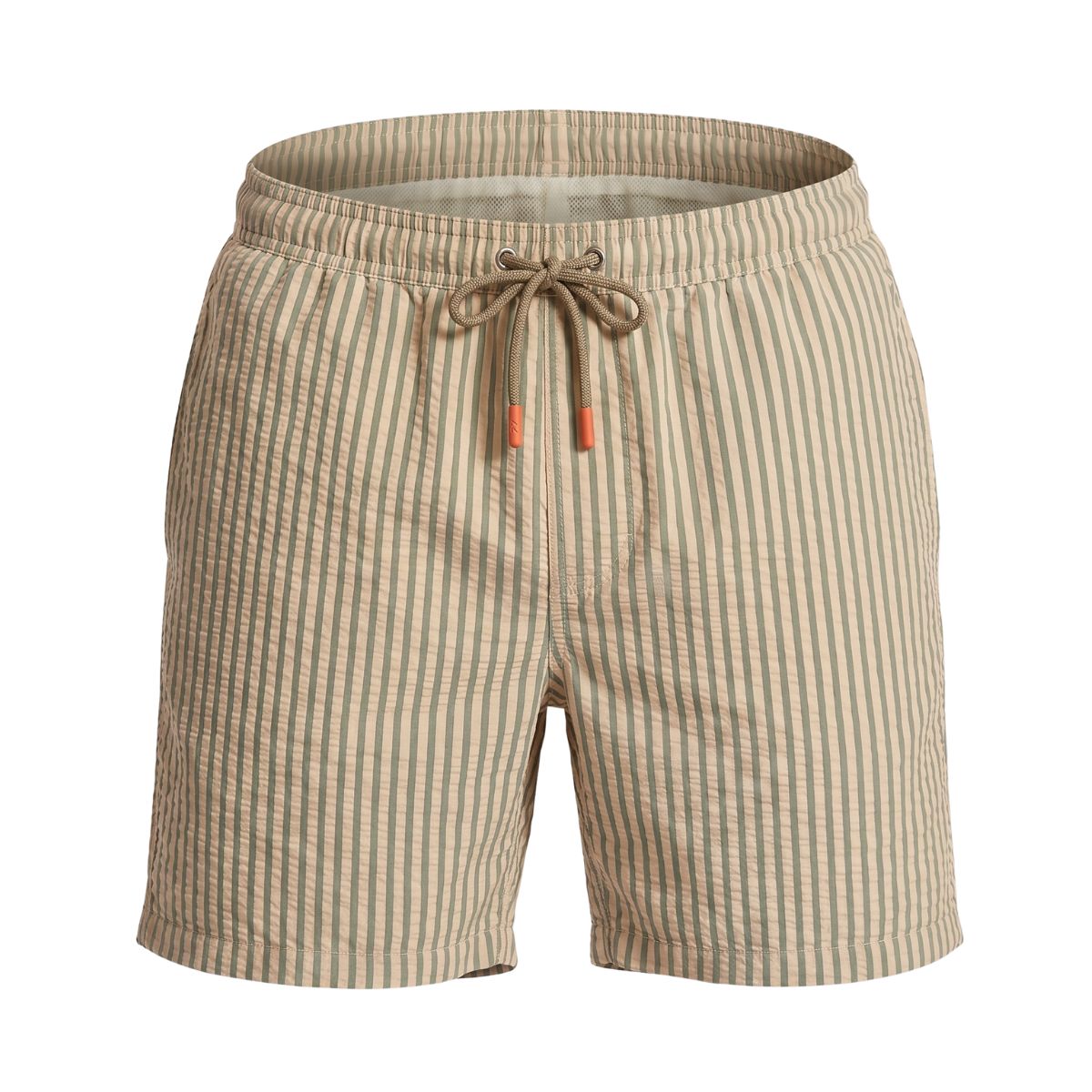 Short de bain Paros Seersucker - Sable/Vert sauge