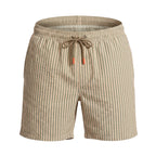 Short de bain Paros Seersucker - Sable/Vert sauge