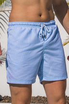 Short de bain Sea'sons Rayé Cerise Bleu