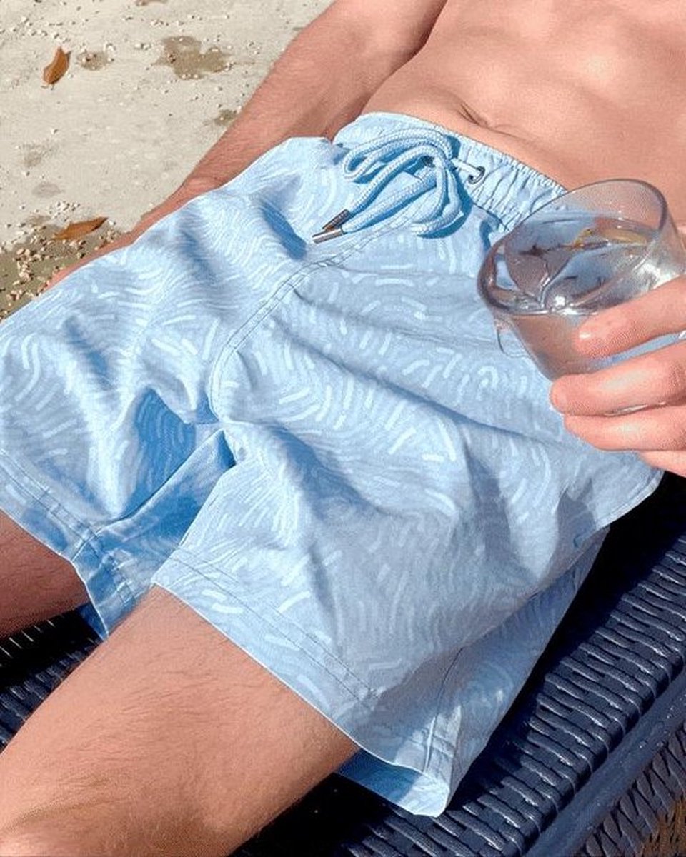 Short de bain Sea'sons Empreinte Digitale Bleu