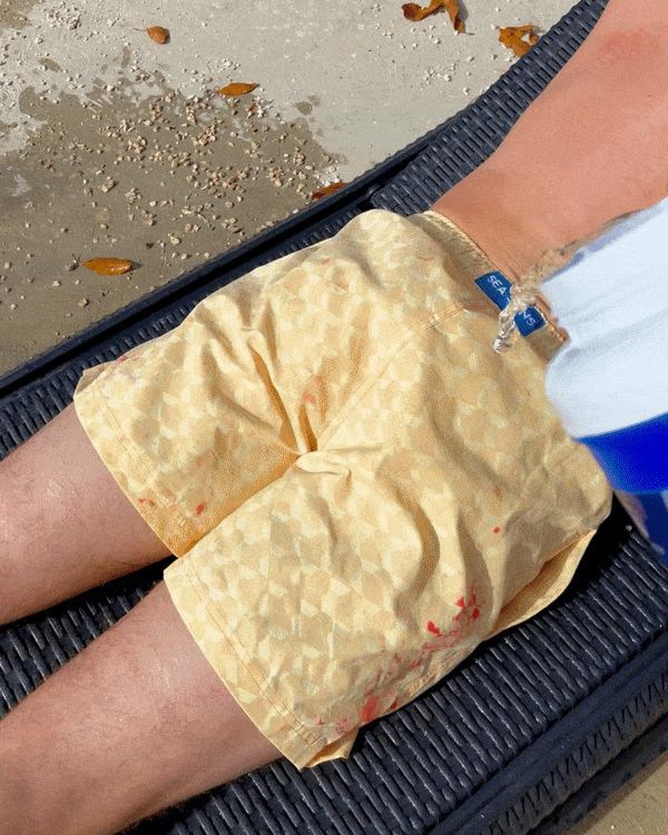 Short de bain Sea'sons Géométrique Pêche