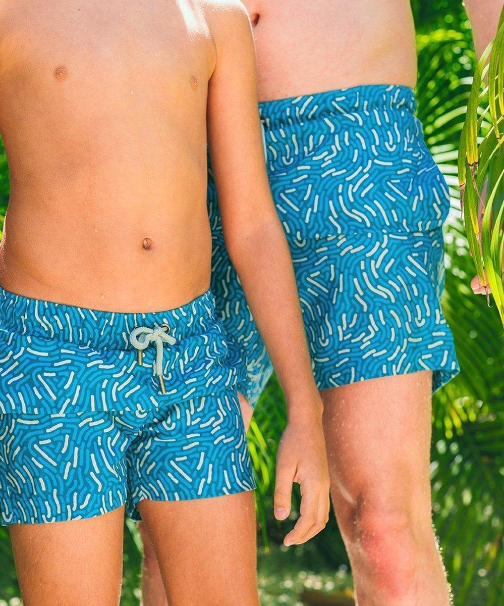 Short de bain Sea'sons Empreinte Digitale Bleu