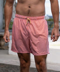 Short de bain Sea'sons Rayé Corail Blanc