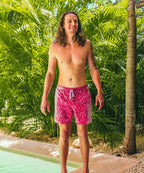 Short de bain Sea'sons Empreinte Digitale Rouge