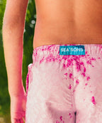 Short de bain Sea'sons Mosaïque Rose