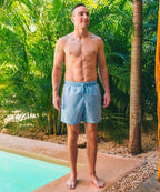 Short de bain Sea'sons Empreinte Digitale Bleu