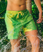 Short de bain Sea'sons Principal Vert Jaune