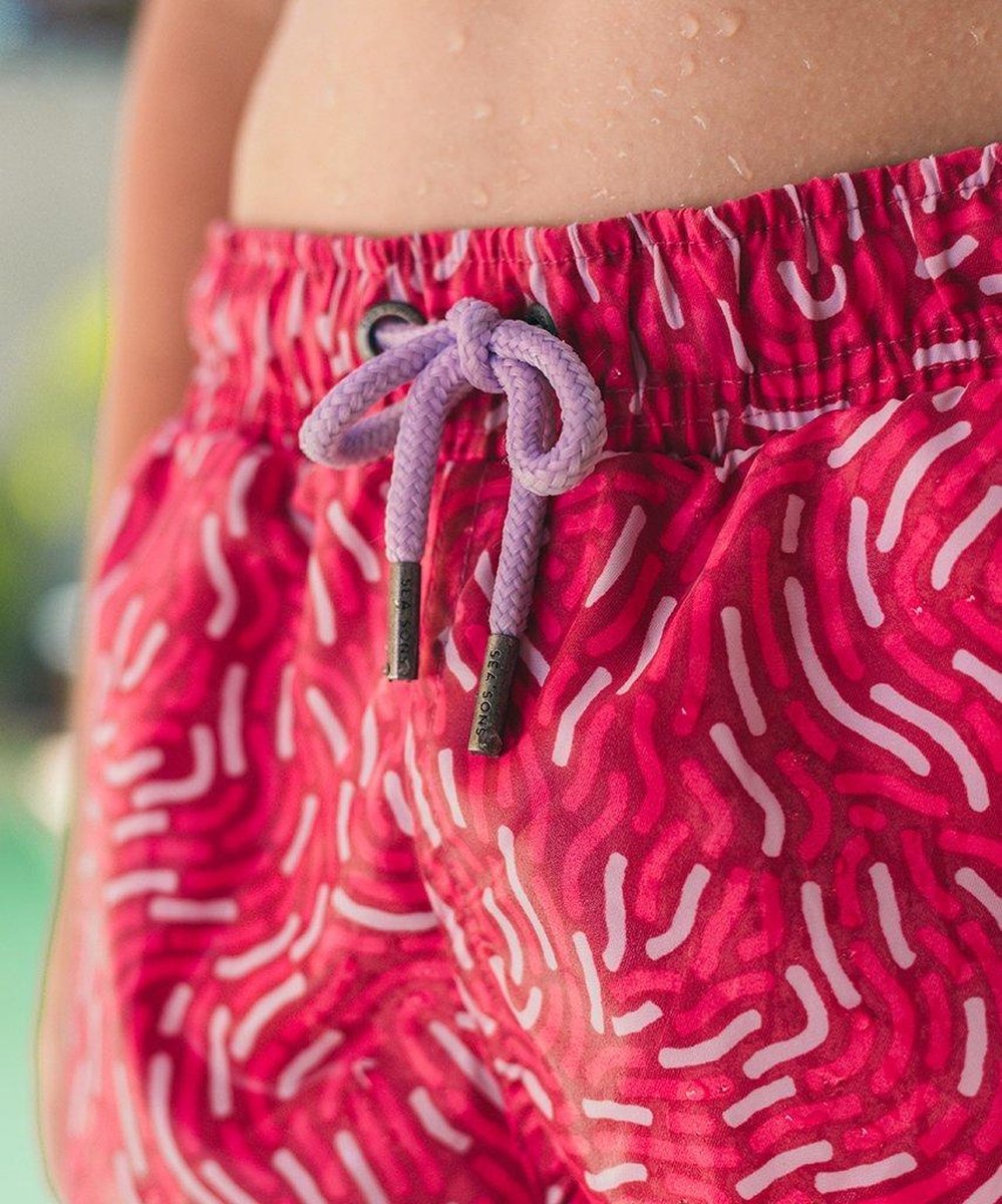 Short de bain Sea'sons Empreinte Digitale Rouge