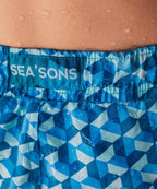 Short de bain Sea'sons Géométrique Bleu