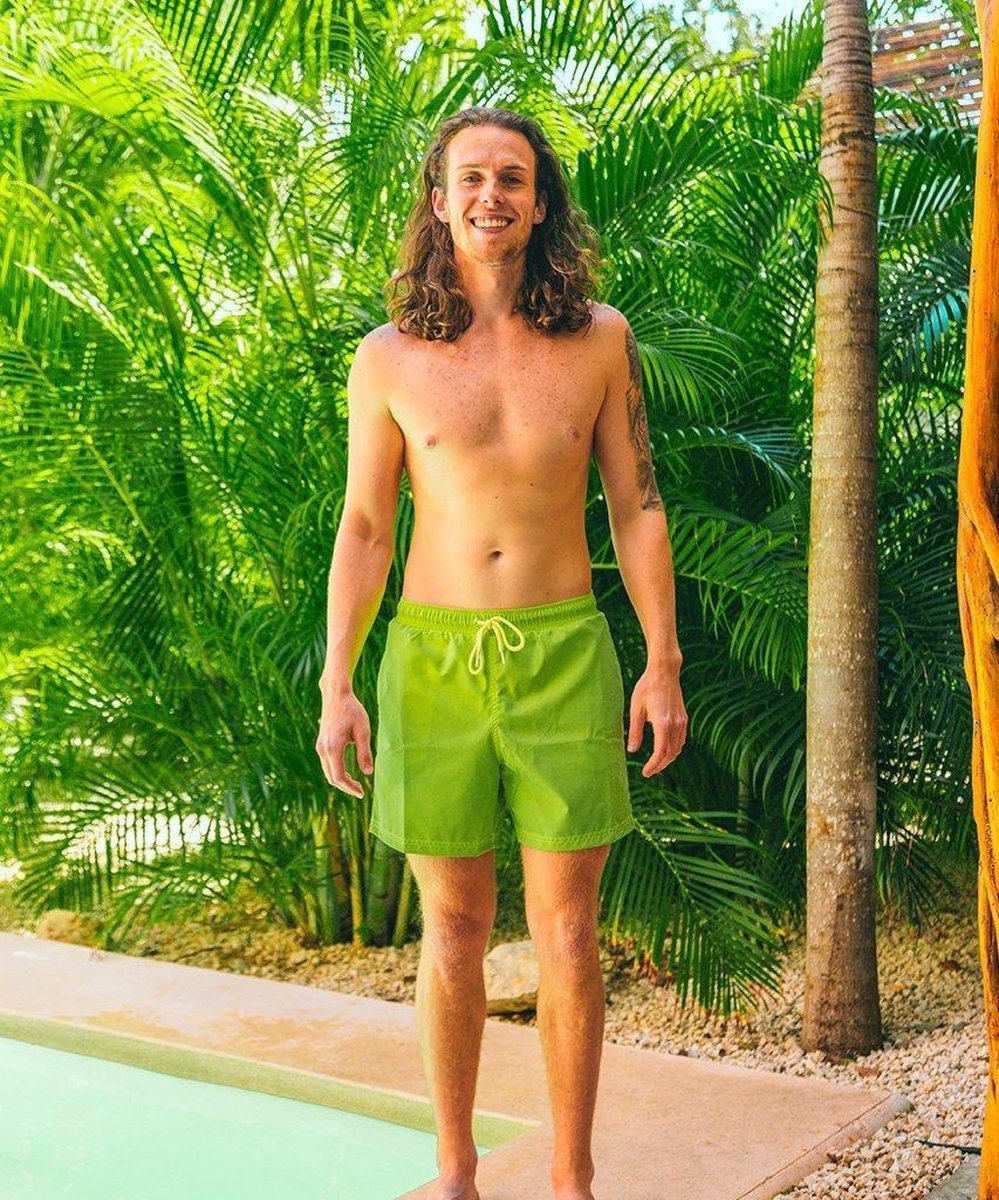 Short de bain Sea'sons Principal Vert Jaune