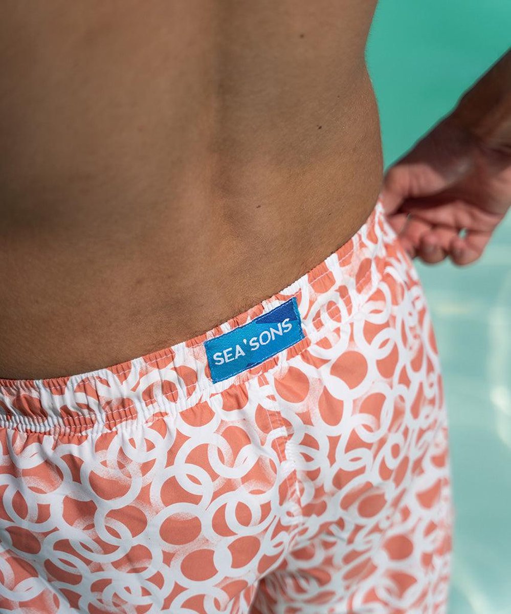 Short de bain Sea'sons à motif corail