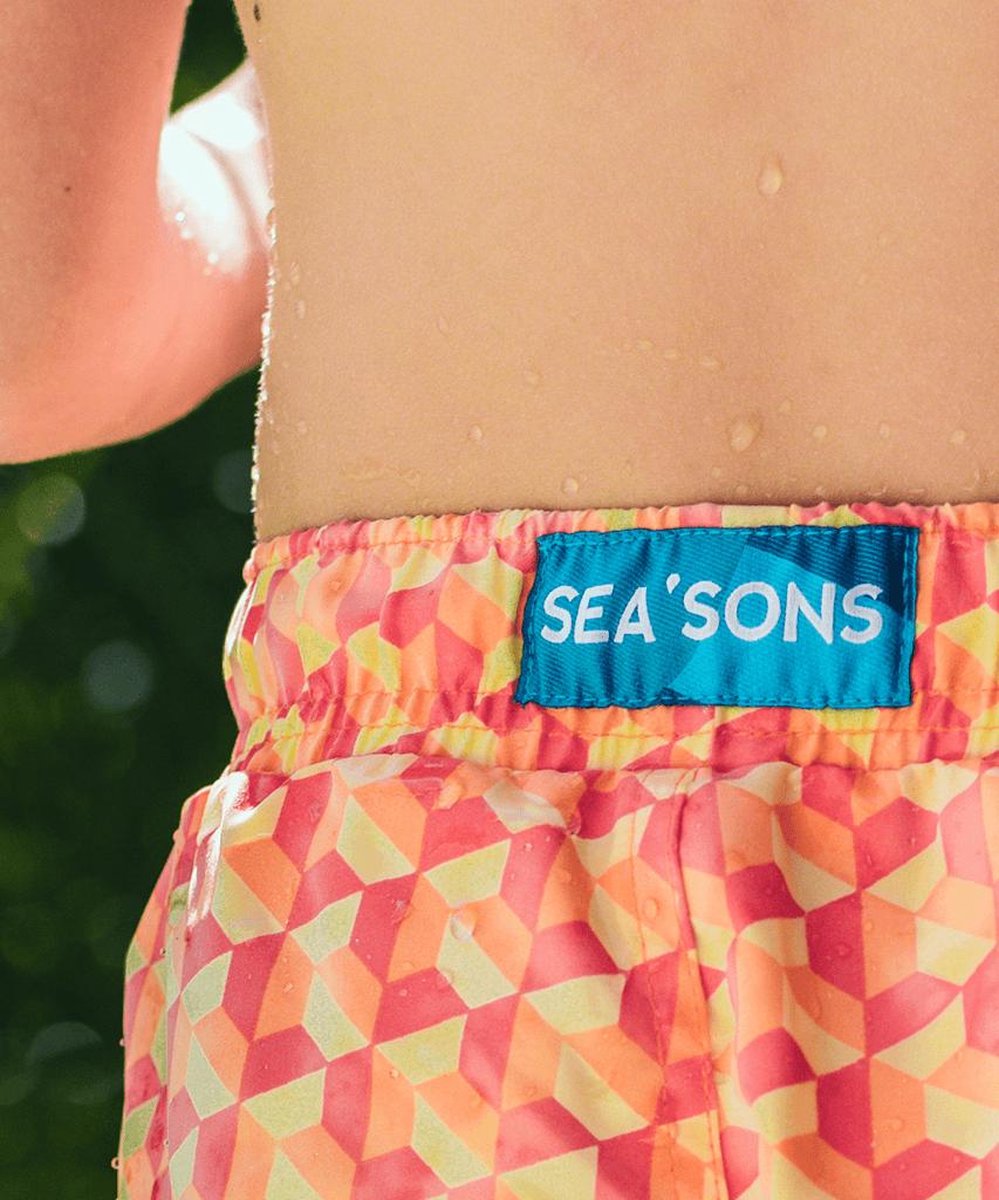 Short de bain Sea'sons Géométrique Pêche