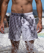 Short de bain Sea'sons Motif Gris foncé Blanc