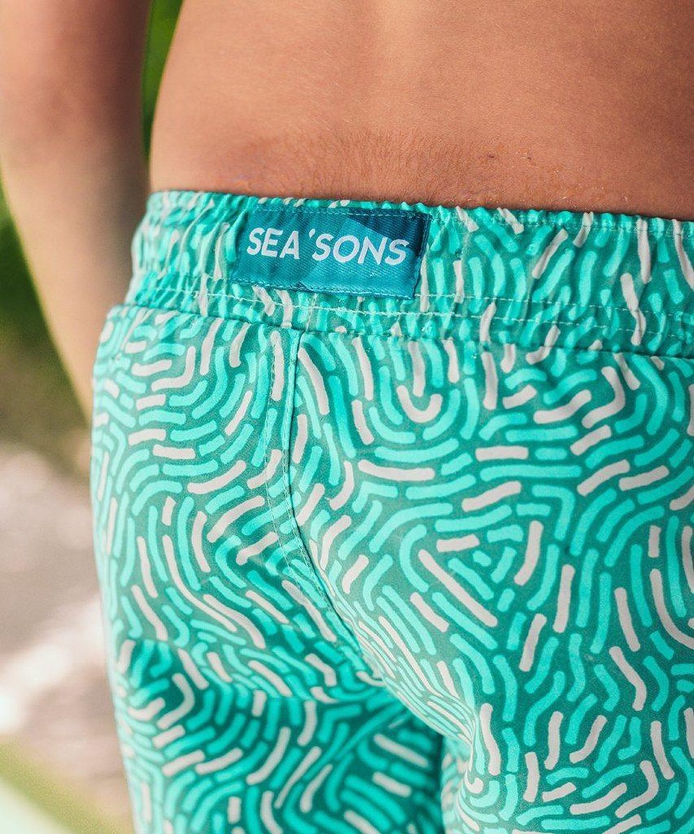 Short de bain Sea'sons Empreinte Digitale Menthe