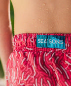 Short de bain Sea'sons Empreinte Digitale Rouge