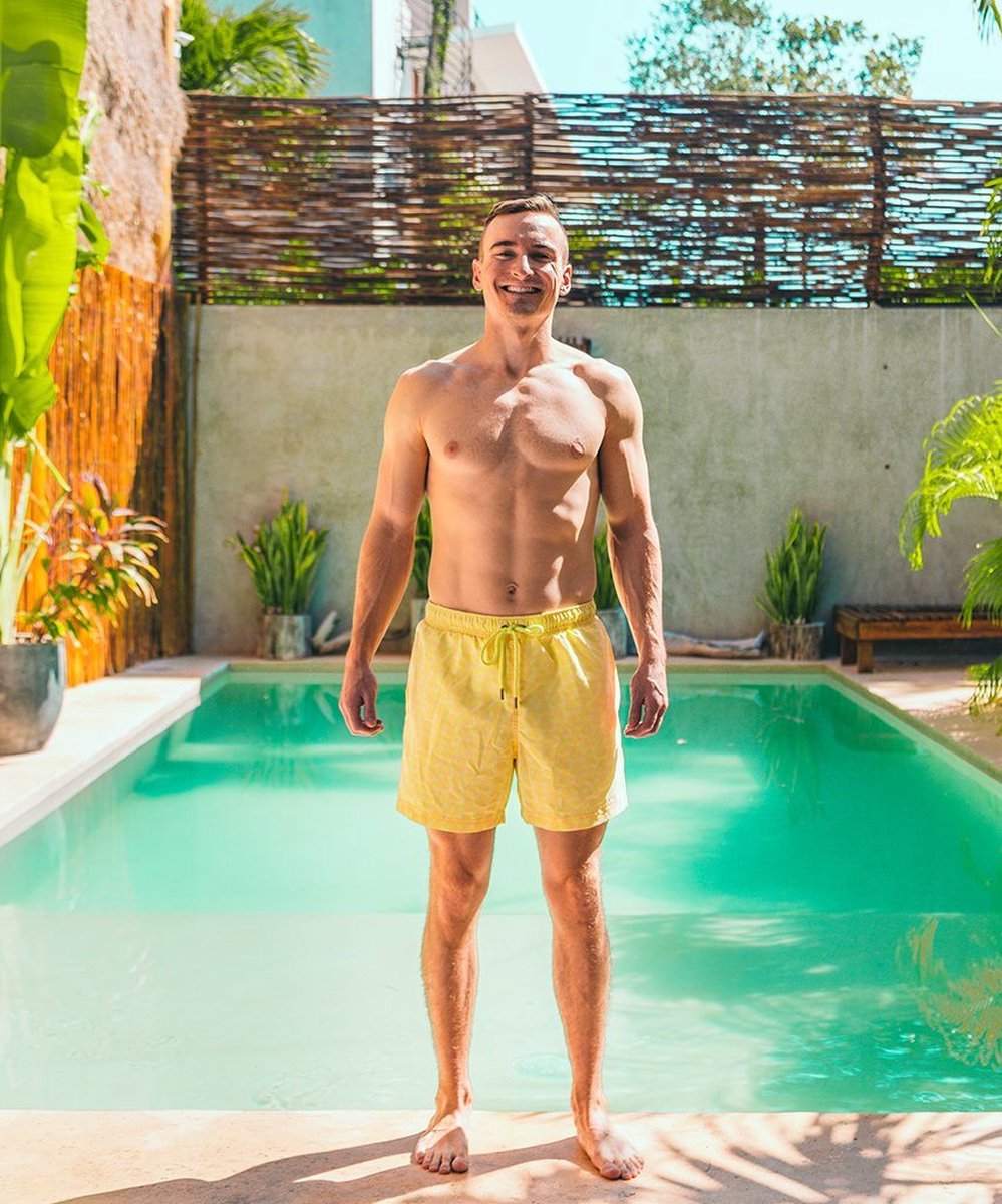 Short de bain Sea'sons Géométrique Pêche