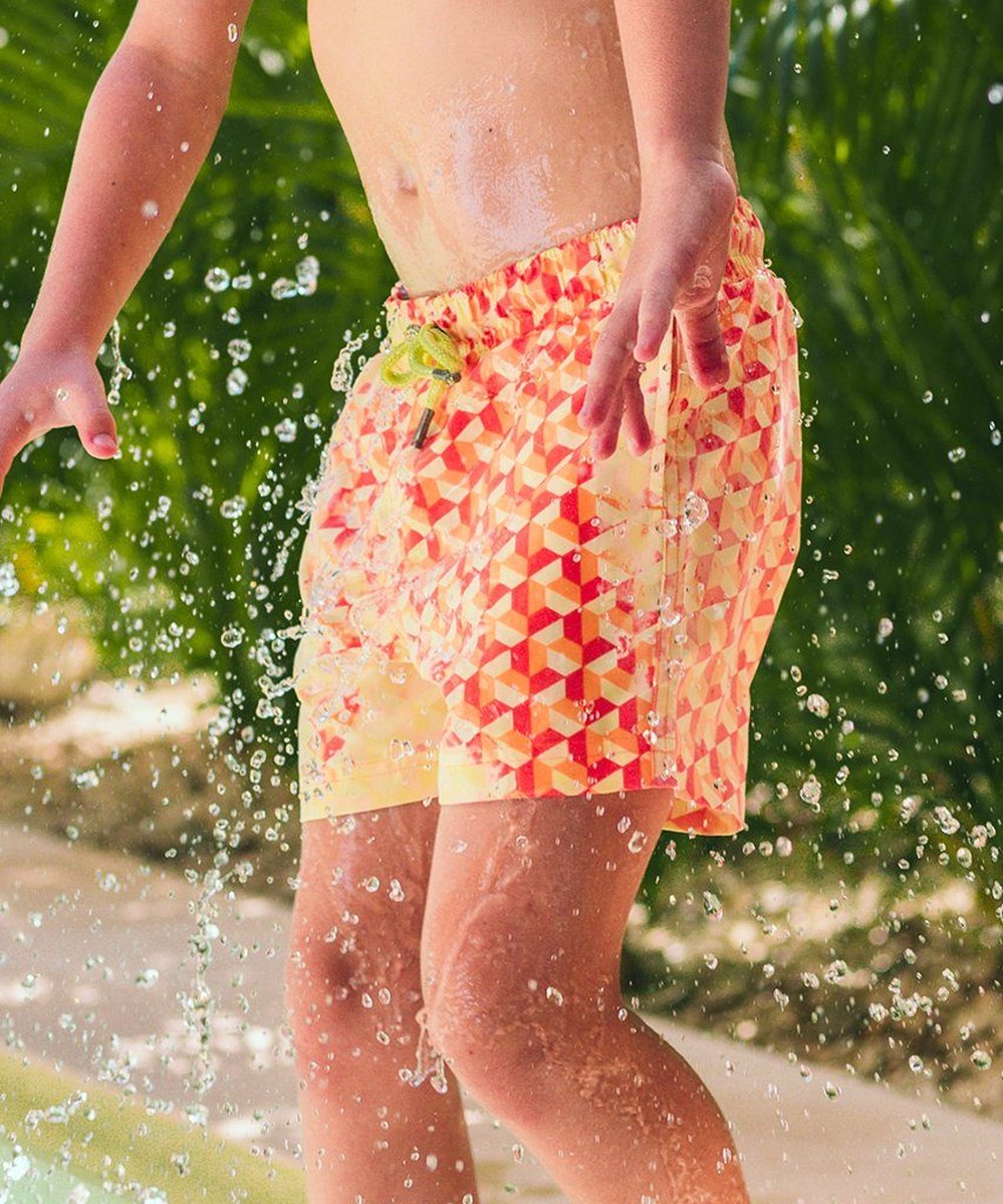 Short de bain Sea'sons Géométrique Pêche