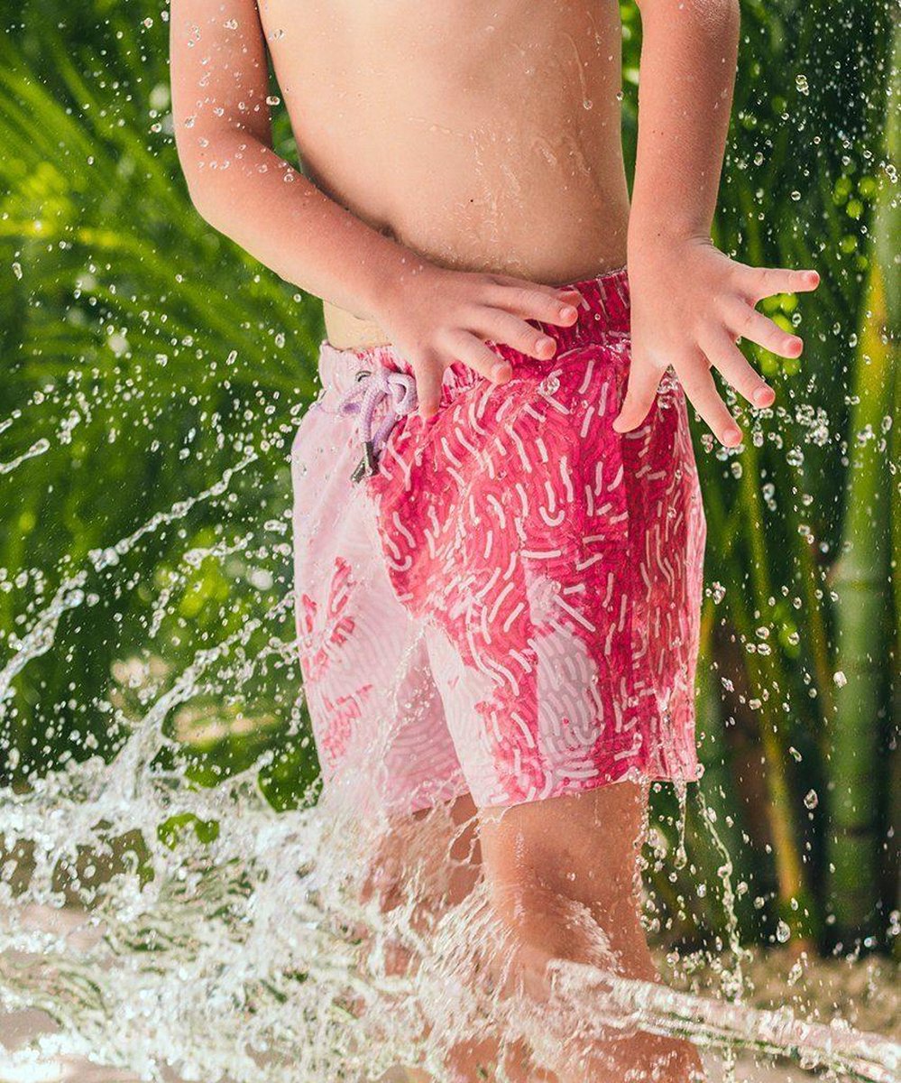 Short de bain Sea'sons Empreinte Digitale Rouge