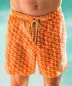 Short de bain Sea'sons Géométrique Pêche