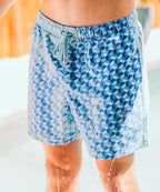 Short de bain Sea'sons Géométrique Bleu