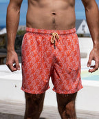 Short de bain Sea'sons à motif corail jaune