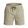 Swimshort Paros Seersucker - Cream/Olive Green