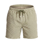 Swimshort Paros Seersucker - Cream/Olive Green