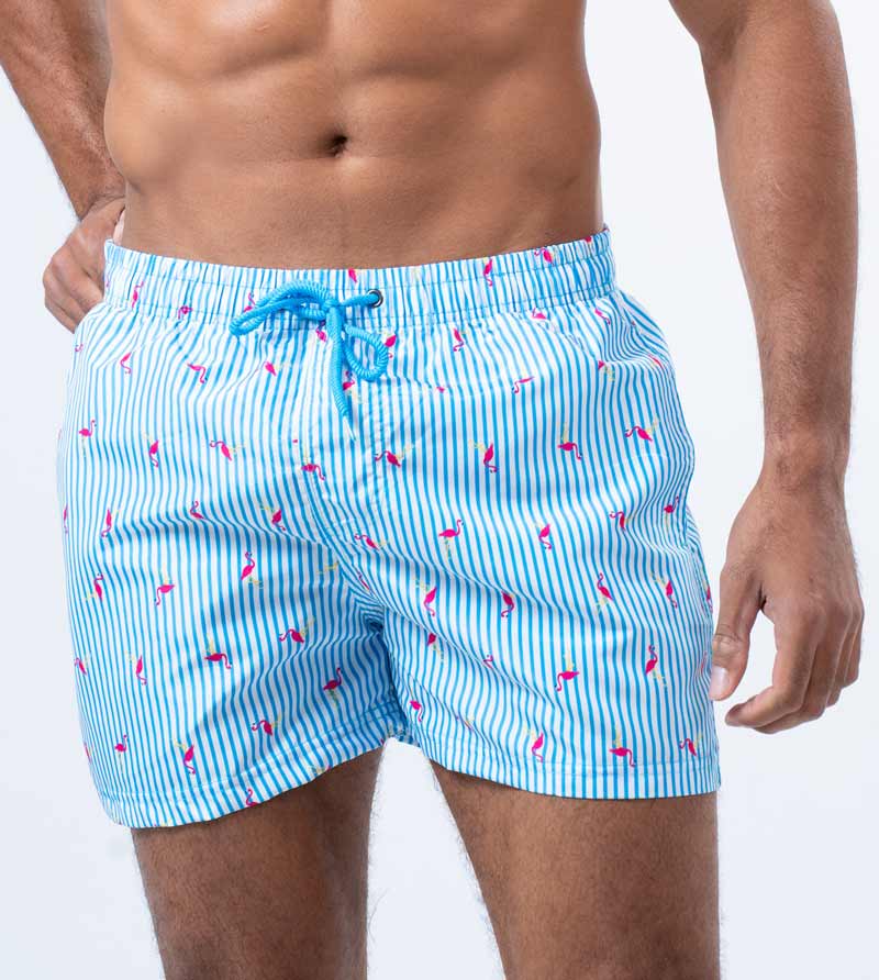 Swimshort Key Largo - Light Blue/White